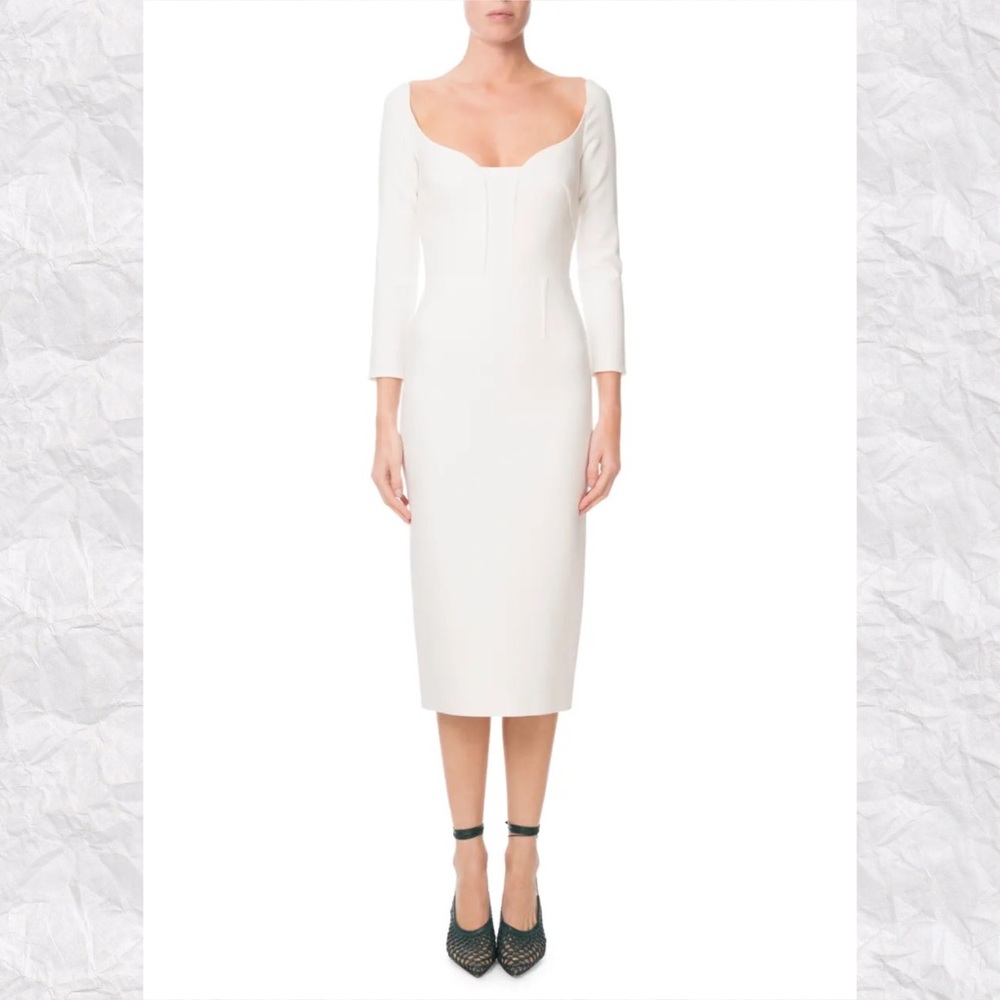 Roland Mouret Ardon Long Sleeve Midi Sheath Dress